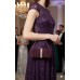 Evening Bag - Pleated Glittery w/ Trimmed Ruffles - Purple -BG-92233PU